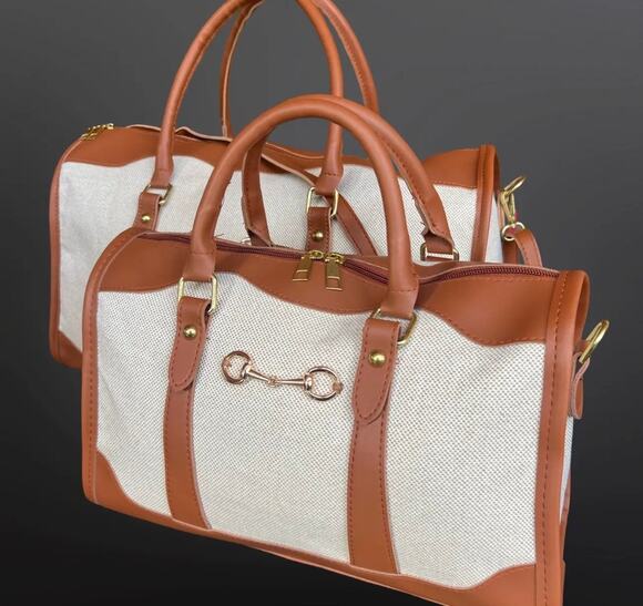 Westerian Handbags - Westerian Faux Leather Snaffle Bit Equestrian Duffle Bag w Cross Body NEW